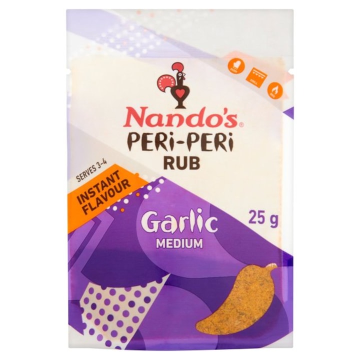 Pachet promo: 2 x Condiment Nando's Peri Peri cu aroma de usturoi 25g