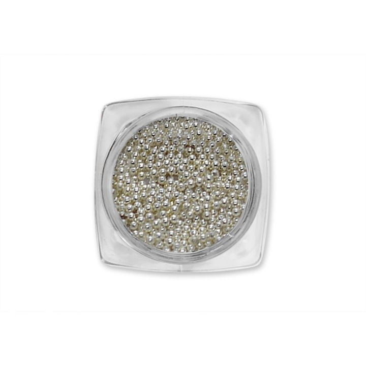 Perle caviar decorative, MoonbasaNails, 008, Alb