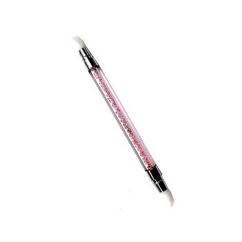 Pensula cu capat dublu Moonbasa Nails, Silicon, Roz Pensula cu capat dublu Moonbasa Nails, Silicon, Roz