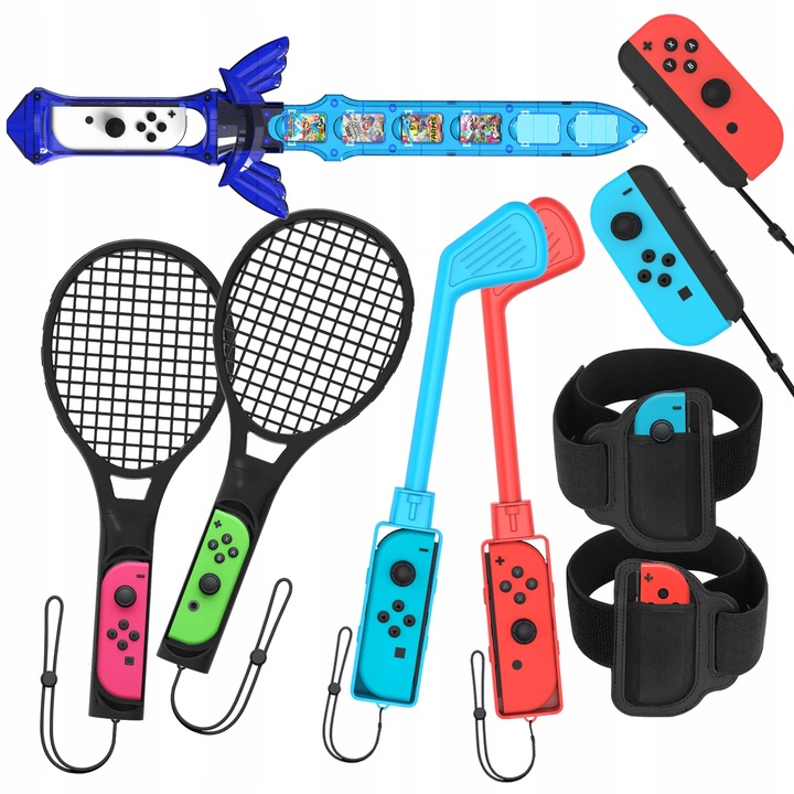 Set de accesorii 9 in 1 pentru Joy-Con Nintendo Switch, Nintendo Switch Oled, NS236