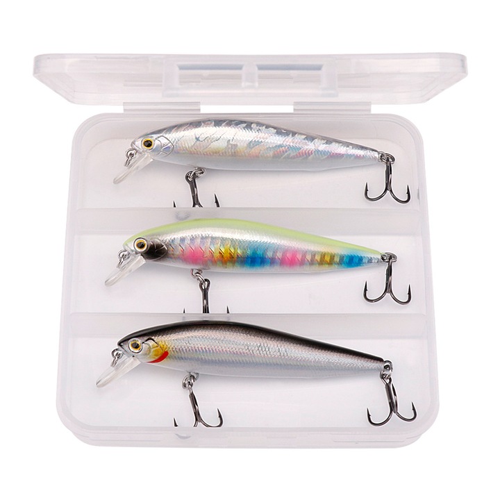 Set 3 voblere 70mm 12g, FISHINGBOX MAKE FISHING BETTER, Vibratie puternica, cu scufundare pe toate adancimea apei, pentru pescuit la stiuca, somn, salau, model 3