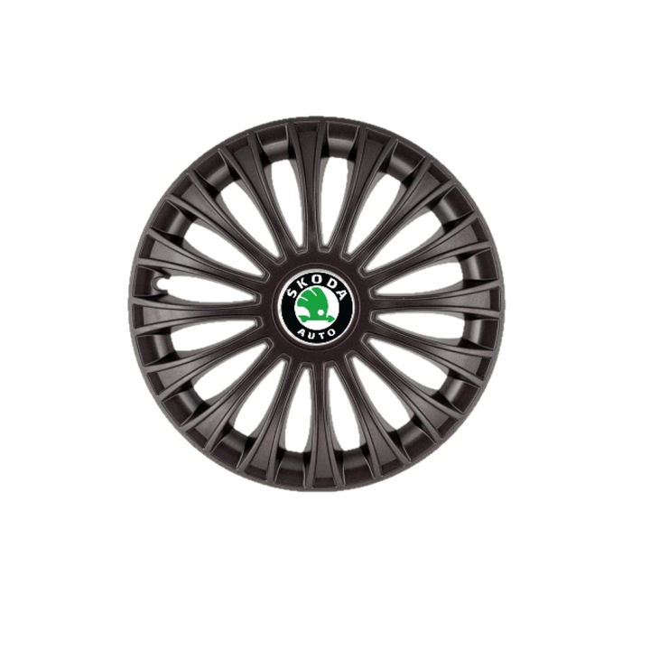 Set 4 capace roti Dino grafit R15, pentru gama auto Skoda