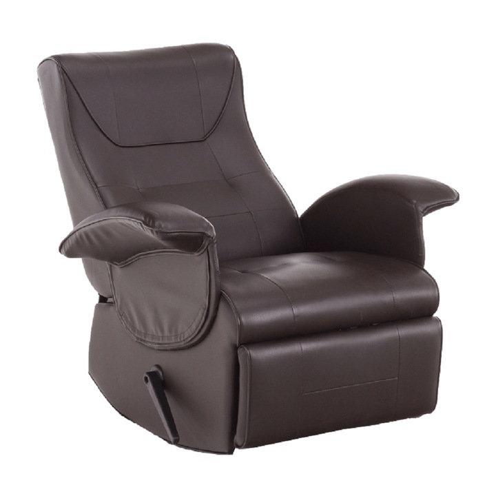 Кресло реклайнер с кафява тапицерия от екологична кожа Romelo 85x55x88 см