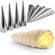 Set 8 conuri, duiuri, forme conice, rulouri, din inox pentru prajituri, cornulete sau cornete, marime mare 14cm, Onuvio™