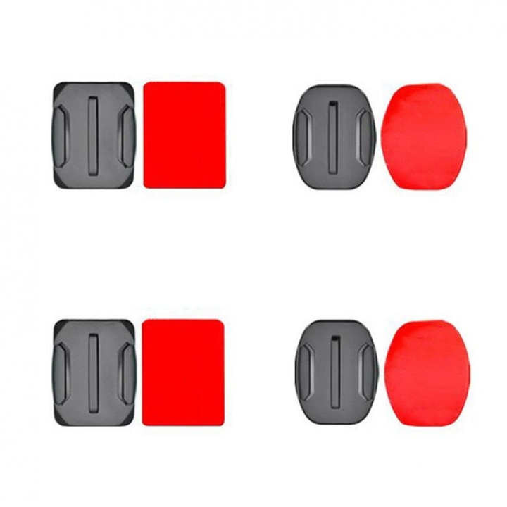 Комплект залепващи аксесоари за прикрепване на спортни видеокамери, 4 броя, черни