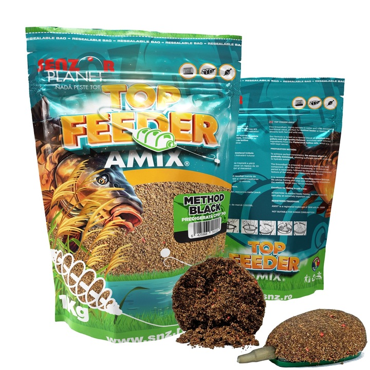 Nada pentru crap TOP FEEDER AMIX, Senzor Planet, Method Black, 1 kg