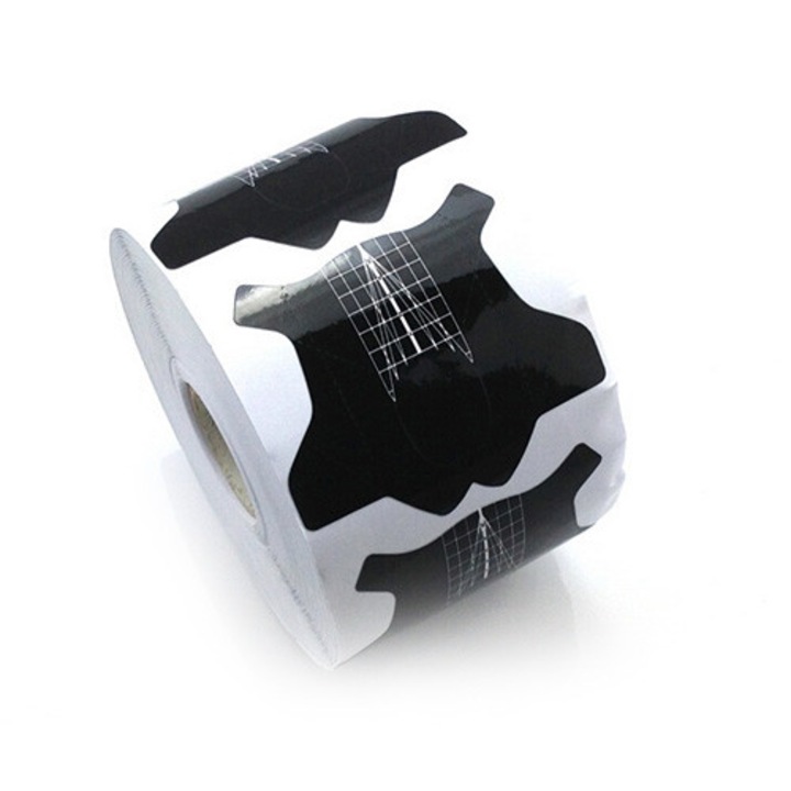 Set 500 sabloane unghii false Stiletto MoonbasaNails # 017, Negru