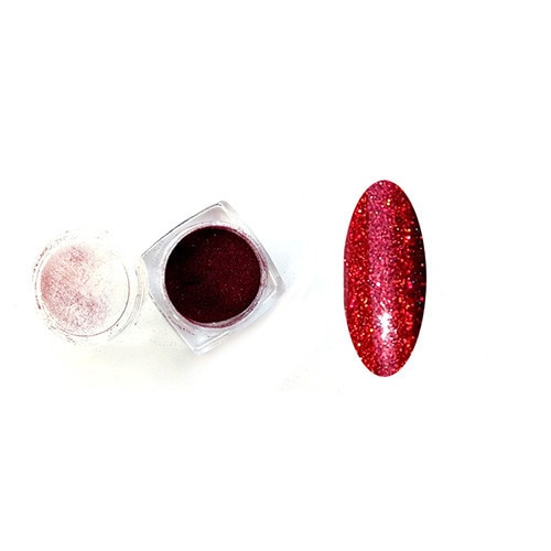 Pudra stralucitoare MoonbasaNails # 09, Rosu visiniu