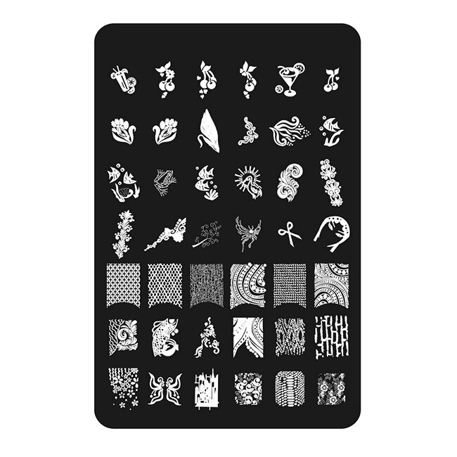 Matrita pentru decorarea unghiilor Moonbasa Nails, 9.5x14.5 cm, MLS-12