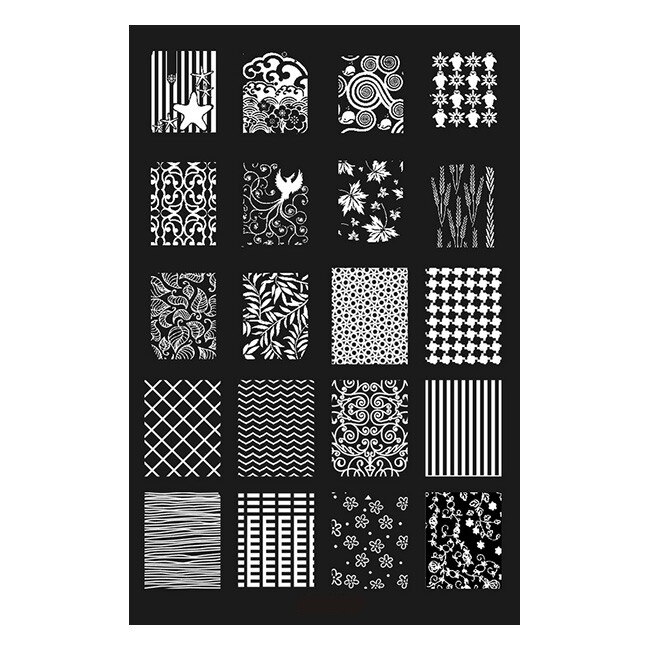 Matrita pentru decorarea unghiilor Moonbasa Nails, 9.5x14.5 cm, QQ-12