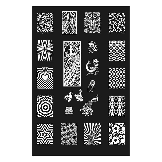 Matrita pentru decorarea unghiilor Moonbasa Nails, 9.5x14.5 cm, QQ-08