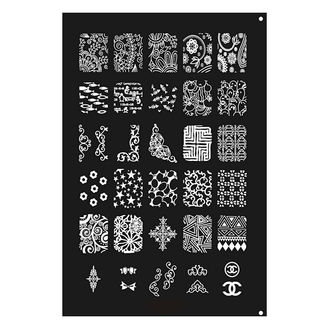 Matrita pentru decorarea unghiilor Moonbasa Nails, 9.5x14.5 cm, CK19