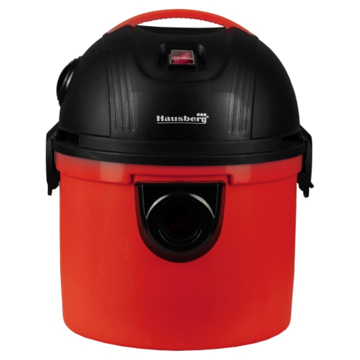 Прахосмукачка Hausberg HB-2095RZ, За сухо и мокро почистване, 1200 W, Голям капацитет 15 L, Червен/Черен
