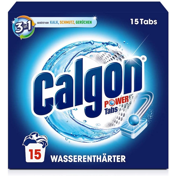 Tablete anticalcar Calgon PowerTabs 3 in 1, 15 bucati