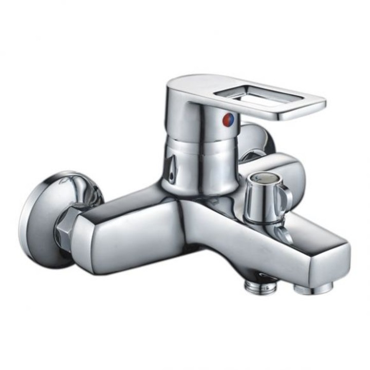 Set baterie pentru cada Mixxus, Gavi 009 Euro, pipa fixa, monocomanda, furtun si para dus, set montare inclus