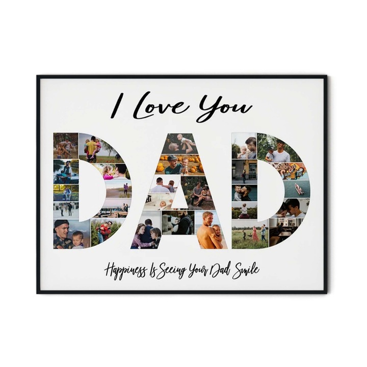 Tablou personalizat, Intaglio, cu rama, colaj, Amintiri din vacanta la mare, cadou pentru tata 70x50cm