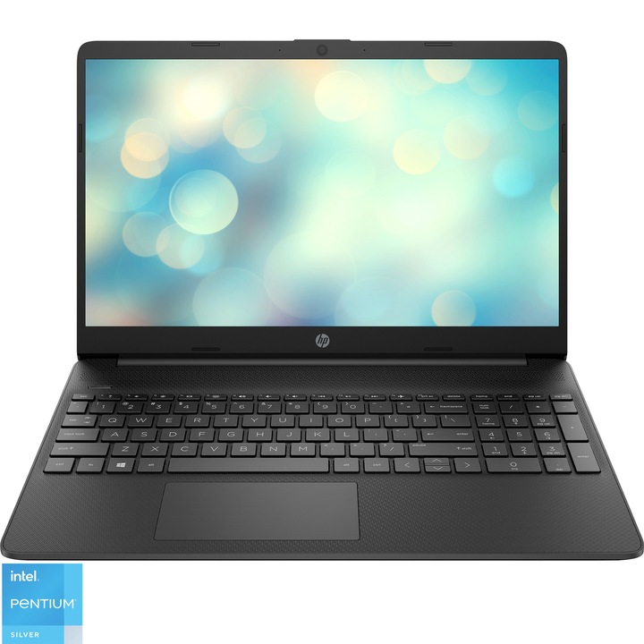 Лаптоп HP 15s-fq3012nq, Intel® Pentium® Silver N6000, 15.6", Full HD, 8GB, 256GB SSD, Intel® UHD Graphics, No OS, Black