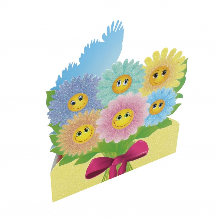 Картичка Premium Glitter Fleur, 16 x 16 cm
