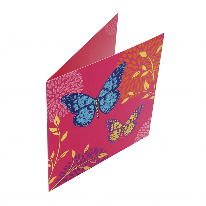 Първокласна карта Vivid Butterflies, 16 x 16 cm