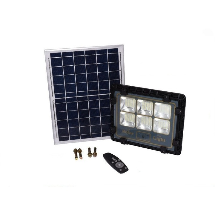 Proiector LED 100W cu Panou Solar – Iluminare Eficienta pentru Gradina, Terasa, Spatii Exterioare