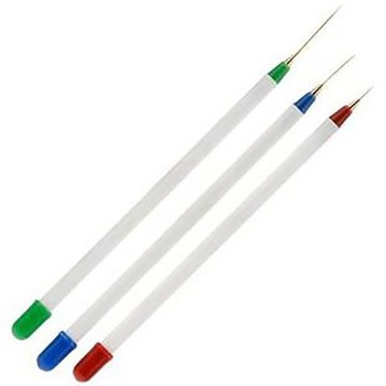 Set 3 pensule pentru unghii MoonbasaNails, Alb, S003 Set 3 pensule pentru unghii MoonbasaNails, Alb, S003