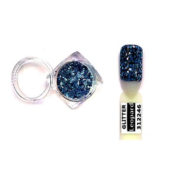 Paiete leopard, MoonbasaNails, 246, Bleu Paiete leopard, MoonbasaNails, 246, Bleu