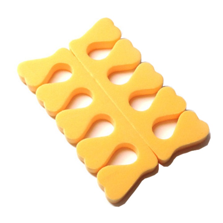 Set 2 separatoare degete Moonbasa Nails, Spuma, Galben