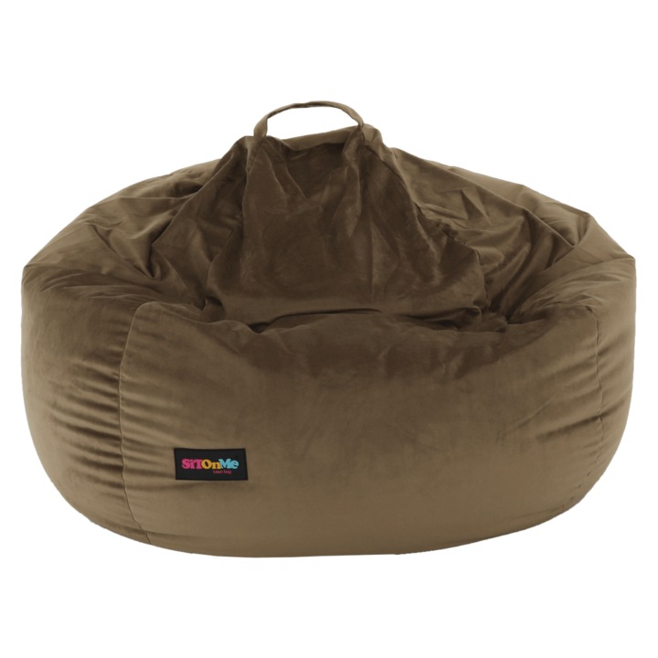 Fotoliu tip sac, textil maro, Trikalo, 75x100 cm