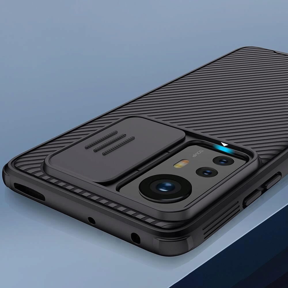 Husa Nillkin CamShield Pro, pentru Xiaomi 12 Pro, Protectie camera, Antisoc, Policarbonat/TPU, Negru