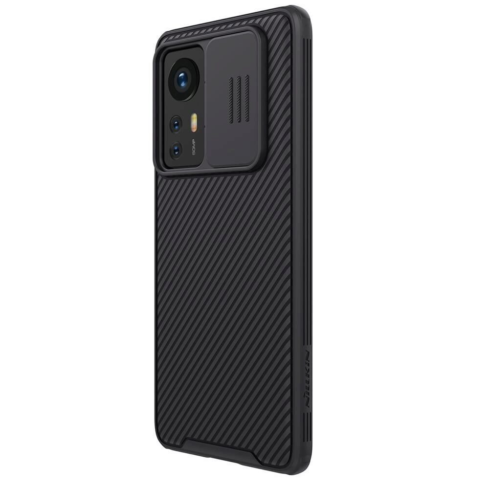 Husa Nillkin CamShield Pro, pentru Xiaomi 12 Pro, Protectie camera, Antisoc, Policarbonat/TPU, Negru