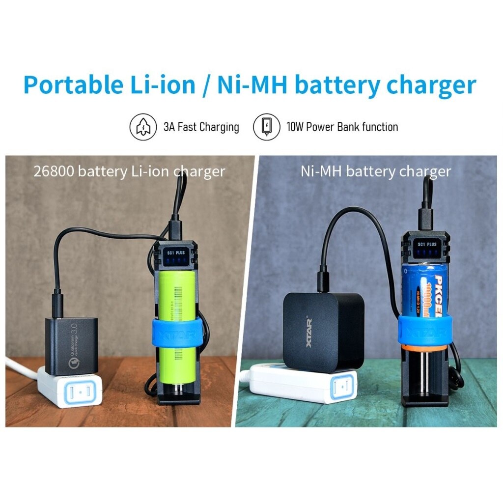 Зарядно устройство с един Xtar SC1 Plus порт с функция power bank, 3A ...