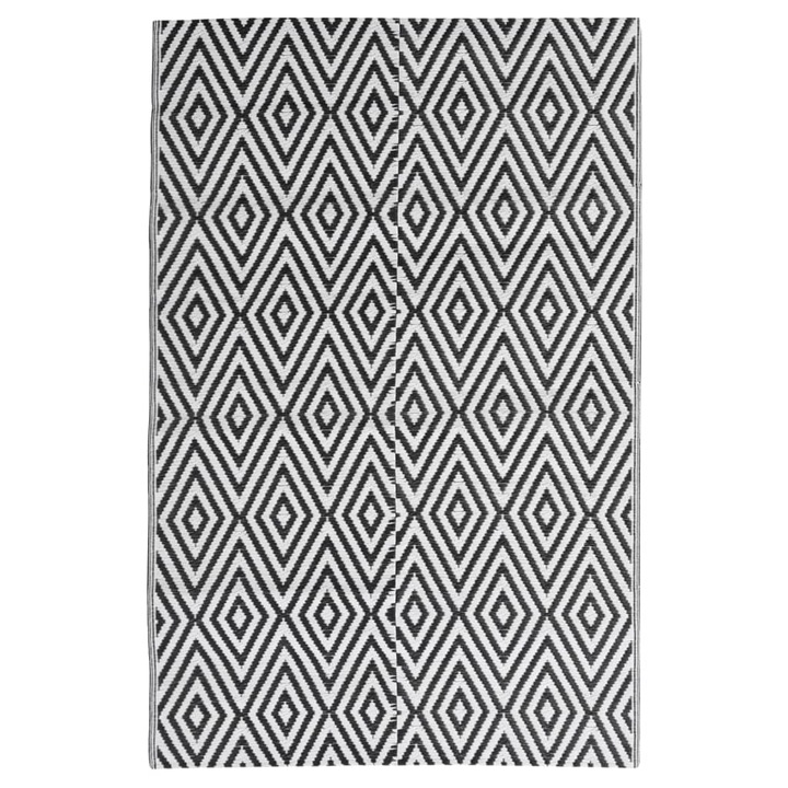 vidaXL kültéri szőnyeg ARAKIL fekete 140x200 cm PP 317016