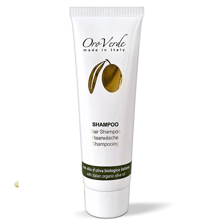 Sampon OROVERDE 60 ml cu Ulei de Masline, ambalat in Tub cu Sigiliu din Aluminiu