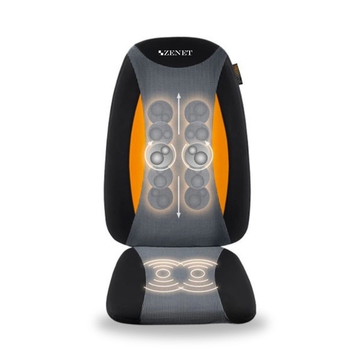 Масажираща седалка за шиацу масаж Zenet Zet-824 3 масажни зони, Затопляща функция, Дистанционно