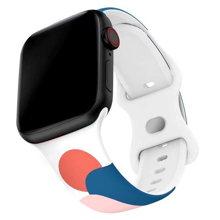 Curea smartwatch, Silicon, Compatibila cu Apple Watch 7/6/5/4/3/2/1, 42/44/45 mm, Multicolor