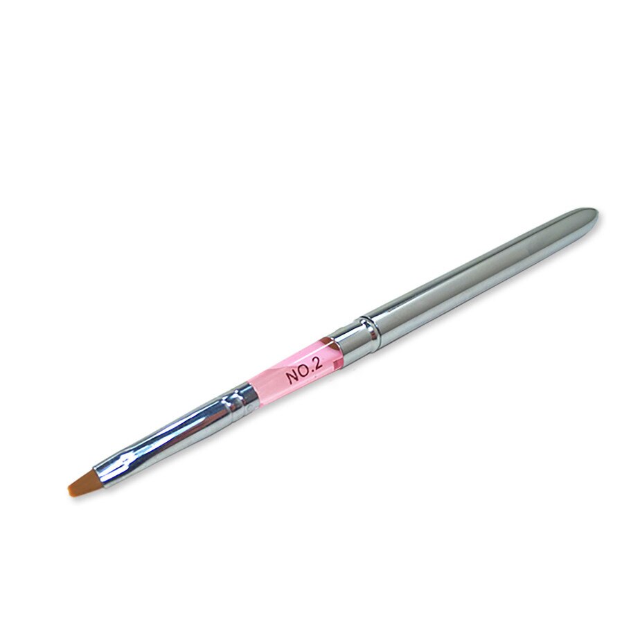 Pensula metalica MoonbasaNails, Capat plat, Z008-2, Roz
