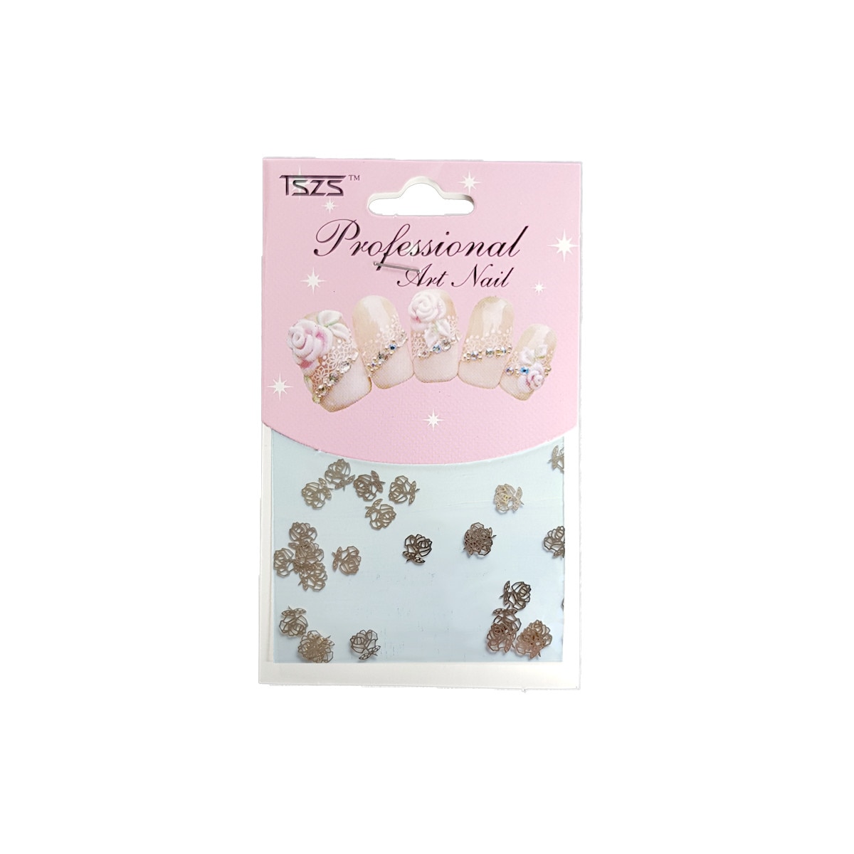 Stras pentru unghii MoonbasaNails, 006, Trandafir, Auriu