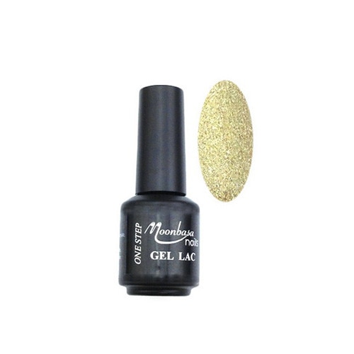 Oja semipermanenta One Step, MoonbasaNails, 091 Glitter gold, 5 ml
