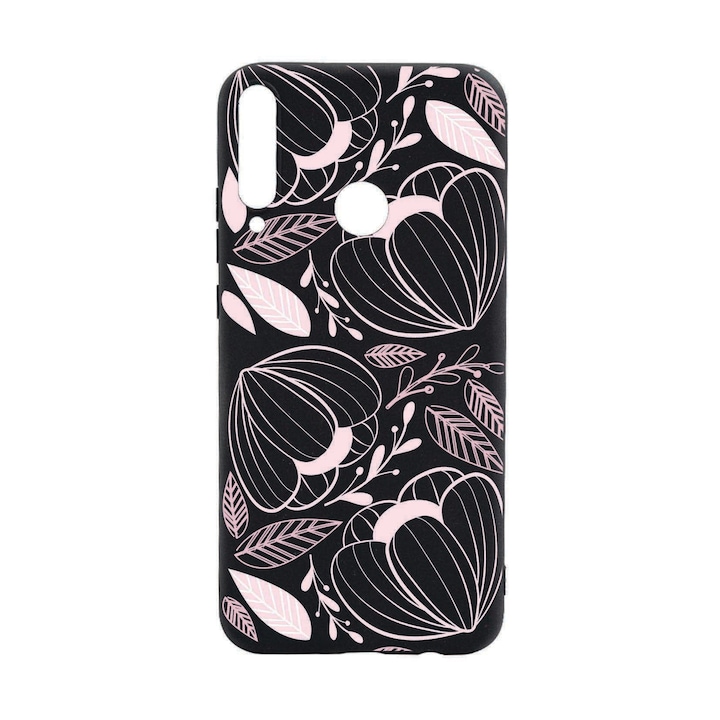 Π‘ΠΈΠ»ΠΈΠΊΠΎΠ½ΠΎΠ² ΠΊΠ°Π»ΡΡ Unique Π·Π° Huawei P40 Lite E, Flowers, Black, B 113