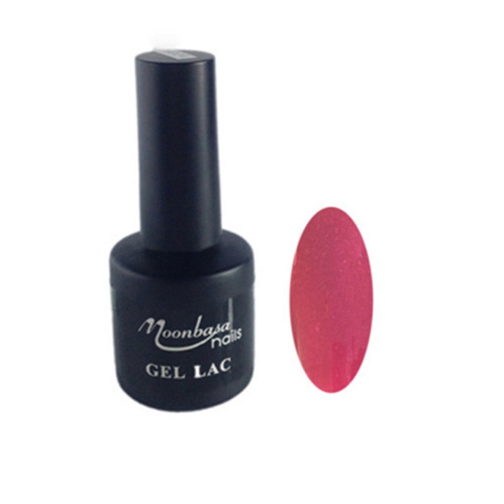 Gel lac semipermanent unghii MoonbasaNails, Sidefat, Roz guma de mestecat, 6 ml