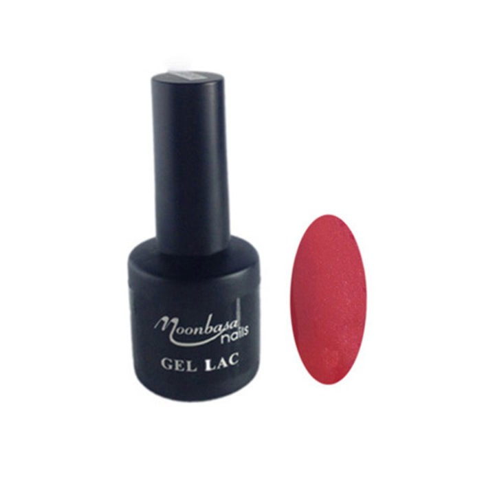 Gel lac semipermanent unghii MoonbasaNails, Sidefat, Roz inchis, 6 ml