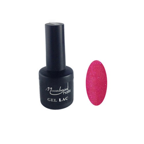Gel lac semipermanent unghii MoonbasaNails, Cu sclipici, Roz, 6 ml