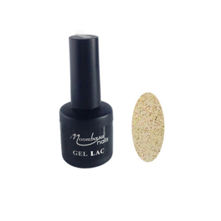 Oja semipermanenta MoonbasaNails, Numarul 173, Glitter Gold, 6ml