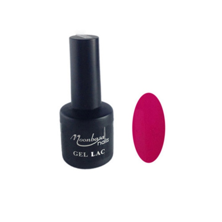 Gel lac semipermanent unghii MoonbasaNails, Lucios, Roz inchis, 6 ml