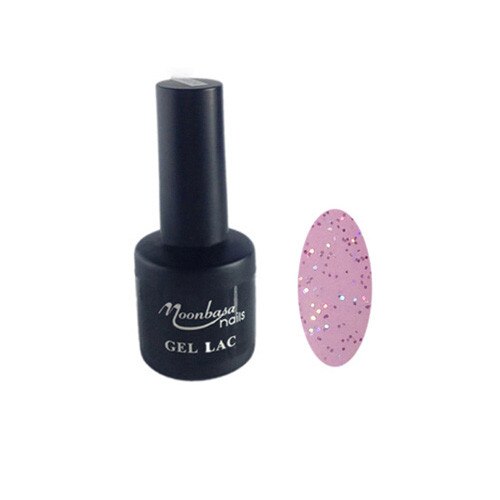 Oja semipermanenta MoonbasaNails, Numarul 160, Glitter Pink, 6ml