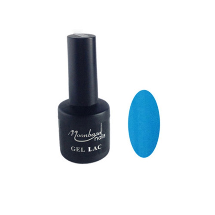 Oja semipermanenta MoonbasaNails, Numarul 124, Beautiful Blue, 6ml