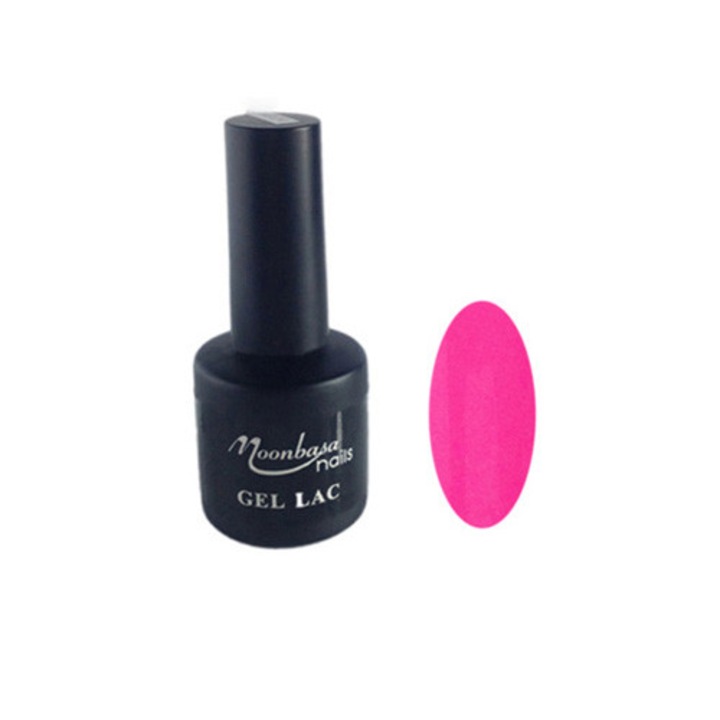Oja semipermanenta MoonbasaNails, Numarul 135, Bright Pink, 6ml
