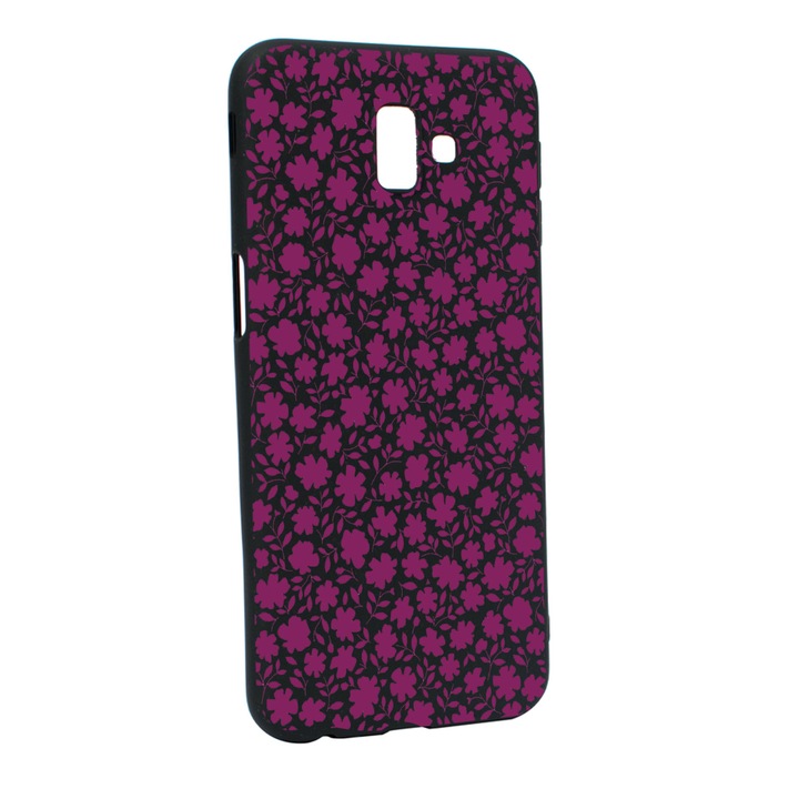 Силиконов калъф Unique за Samsung Galaxy J6 Plus, Flowers Pattern, Black, B 627