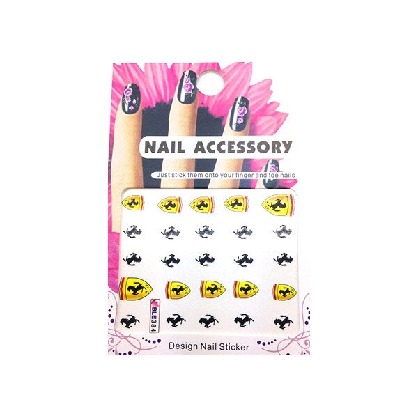 Tatuaj sticker cu efect acrilic pentru decor unghii BLE-384, MoonbasaNails, Multicolor