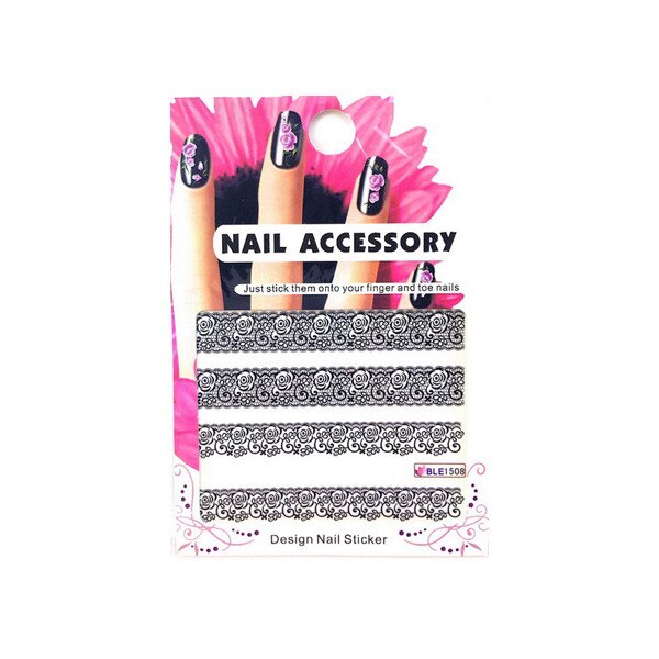 Tatuaj sticker cu efect acrilic pentru decor unghii BLE1508, MoonbasaNails, Multicolor